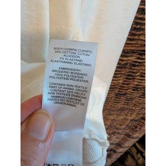 Lucky Brand Embroidered Henley Tee Shirt Womens XL Elena Gilbert Vampire Diaries - Picture 6 of 7